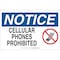 Brady Notice, Cellular Phones Prohibited, 12 in x 18 in, Rectangle, Aluminum, 141789 141789 - alternate 1